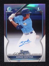 2023 Bowman Draft Chrome Prospect Refractor 374/499 Adrian Santana Auto 10no