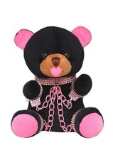 Master Series Bling Bondage Bear Plush   Black  Pink Kinky Novelty Bear