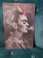 Plaque métal Frida Kahlo 20x30cm neuve