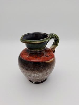 Vase Jasba Keramik Mid Century Fat Lava Stil 60s 70s Braun Grün Original Vintage