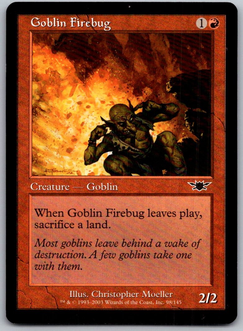 Goblin Firebug 98 Common Legions Magic: The Gathering Lightly Played