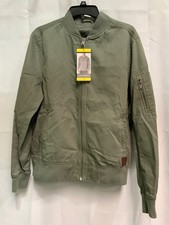Lucky Brand mens bomber jacket size S cotton full zip green Garment dyed