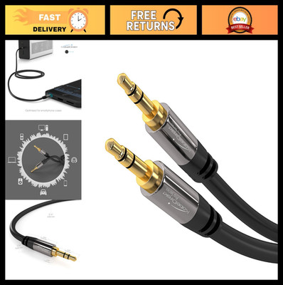 25ft 3.5mm Aux Cable - Audio Jack Cord for Headphones, PC, Laptop, Car & HiFi