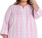 New $74 Miss Elaine Plaid 3/4 Slv SEERSUCKER  Zip 48" Housecoat Duster Robe 3X — photo 2