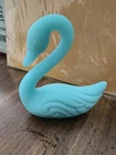 Vintage Fenton 4.25" Blue Satin Glass Swan Figurine
