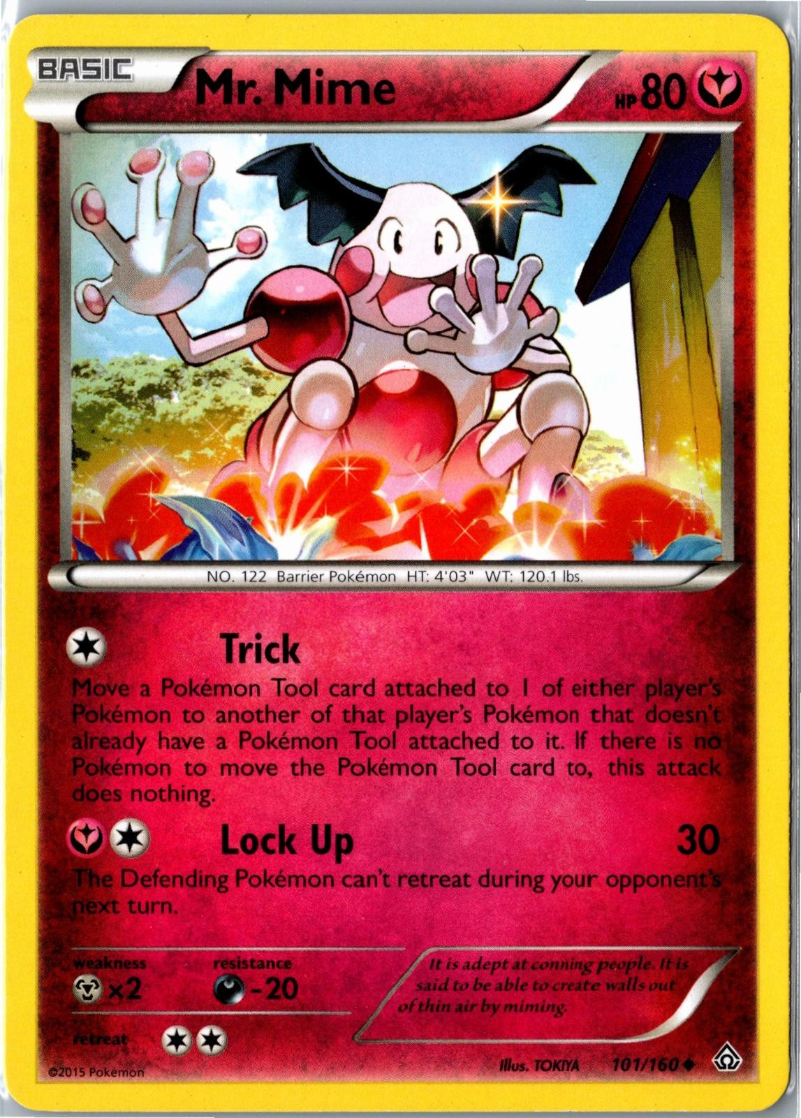 Pokemon Card - Mr. Mime 101/160 Primal Clash Uncommon Moderately Played