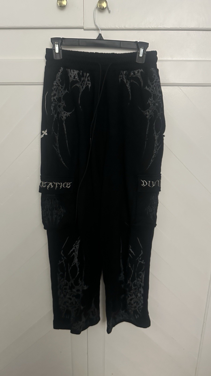 Breathe Divinity Cargo Sweat Pants Black Men’s Size Medium