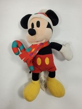 2018 Disney Store Christmas Mickey Mouse With Candy Cane 9 1/2" Plush