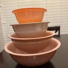 Pyrex Autumn Rainbow 4 Piece Rolled Edge Nesting Mixing Bowl Set 322 323 325 326