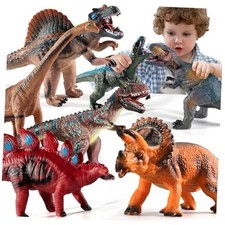 Big Dinosaur Toys for Kids 3-5, 7 Piece Realistic Soft Dinosaur Figures, Jumbo
