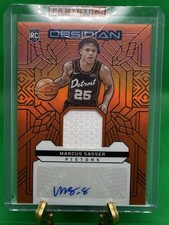 2023-24 OBSIDIAN ELECTRIC ETCH ORANGE FLOOD #27 MARCUS SASSER RC JSY AUTO #25/75