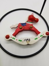 Vintage Rocking Horse Wooden Christmas Ornament 32A