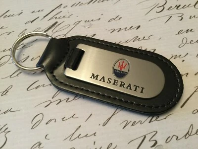 MASERATI Key Ring Etched and infilled On Leather 1