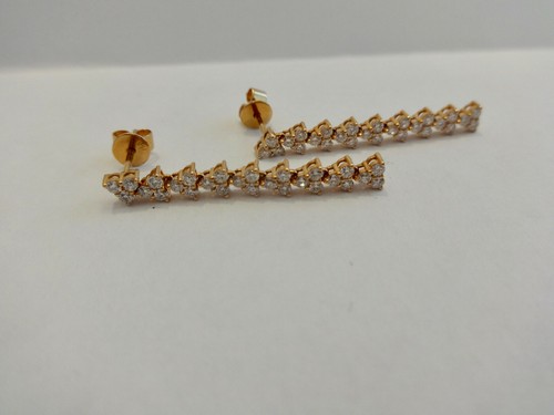 Seltenheit einzigartige BRILLANT Ohrstecker 54 Brillanten 0,98 Carat 750 Gold. - Bild 2 von 5