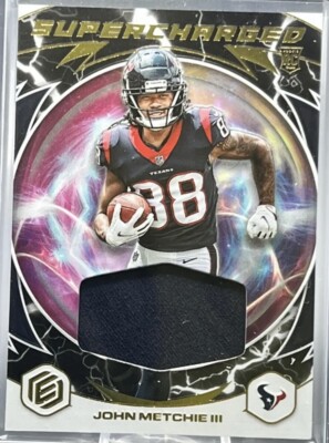 2022 Elements JOHN METCHIE RC SUPERCHARGED JUMBO PATCH Rookie # d 34/75 Texans!