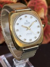 Reloj Automático Vintage Nivada Antarctic Glacier Esfera Blanca Venta Inmobiliaria Funcionando