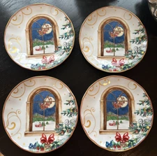 Setof 4 Williams Sonoma ‘Twas The Night Before Christmas Santa DINNER Plates NEW