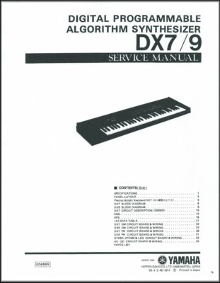 SALE! - YAMAHA DX-7 DX-9 FM SYNTHESIZER SERVICE MANUAL DX7 DX 7 DX 9 + BONUS!
