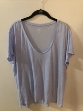 Gap Light Blue Linen Knit SS T Shirt Size M 