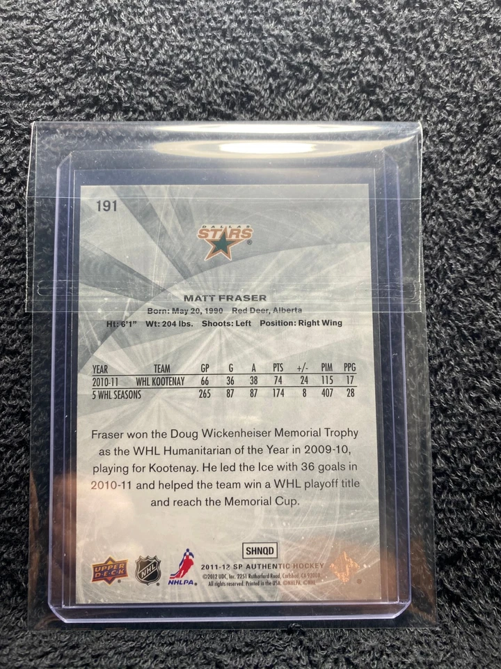 2011-12 SP Authentic Future Watch - #191 Matt Fraser 030/999 - Image 2 of 2