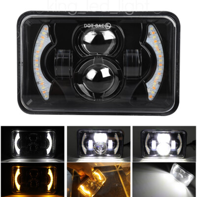 LED Scheinwerfer Rechteckig 160x100mm 4x6'' für Suzuki Yamaha Honda E-Prüfzeichen