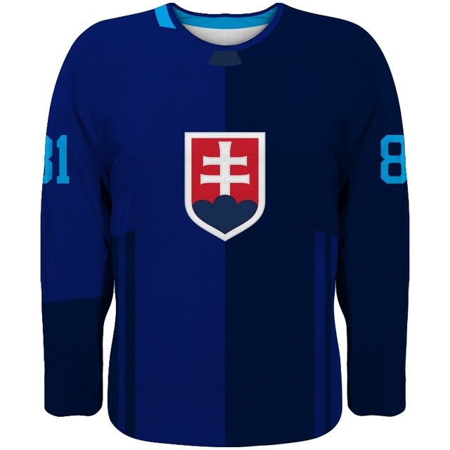 2021 Slovakia Team Europe Hockey World Cup Jersey Blue NHL HOSSA TATAR