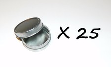 25 X 1-oz Round Slip-On Lid Cover Empty Survival Craft Storage Tin Can Container