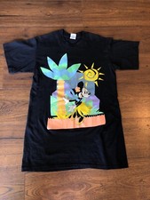 Vintage Minnie Mouse 80s Walt Disney Shirt Hula Hawaiian Palm - Sz M- USA