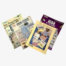Vintage Cross Stitch Bibs Towels Designs Leaflets 4 Books Embroidery Patterns