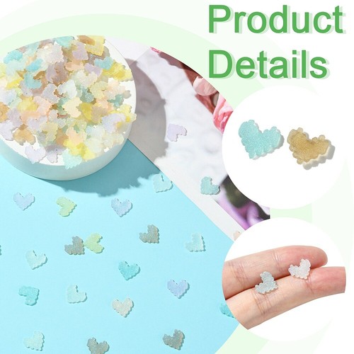 200x Resin Cabochon Flatback Love Heart Decor for Nail Art Making DIY Scrapbook - Picture 4 of 6