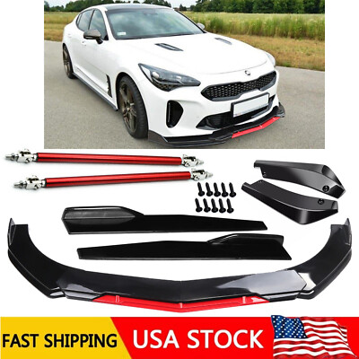 For KIA Stinger Front Bumper Lip Splitter Spoiler Body Kit Side Skirt