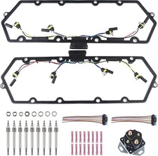 For 94-97 Ford Powerstroke 7.3L Valve Cover Gaskets Harnesses & Glow Plug+Relay