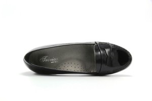 black patent penny loafers