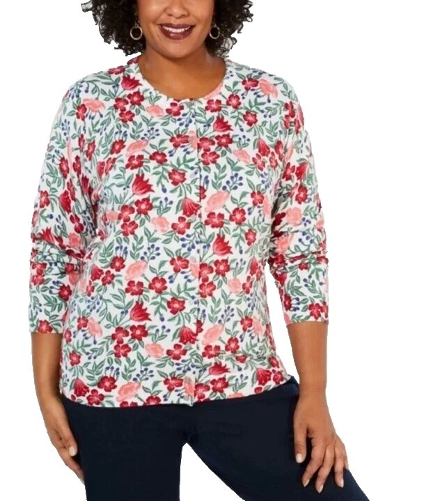 Cotton Floral Plus Size Sweaters for Women