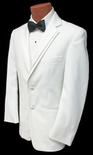 Boys Perry Ellis Virgo White Tuxedo Jacket with Satin Notch Lapels Size 6