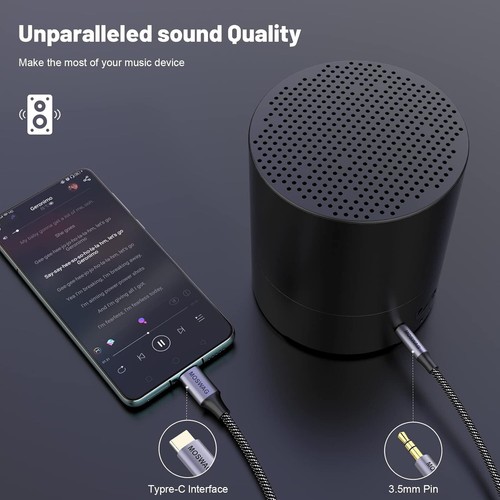 Câble audio stéréo 3M USB C vers 3,5 mm polyvalent - Compatible avec Galaxy et autres - Photo 5 sur 12