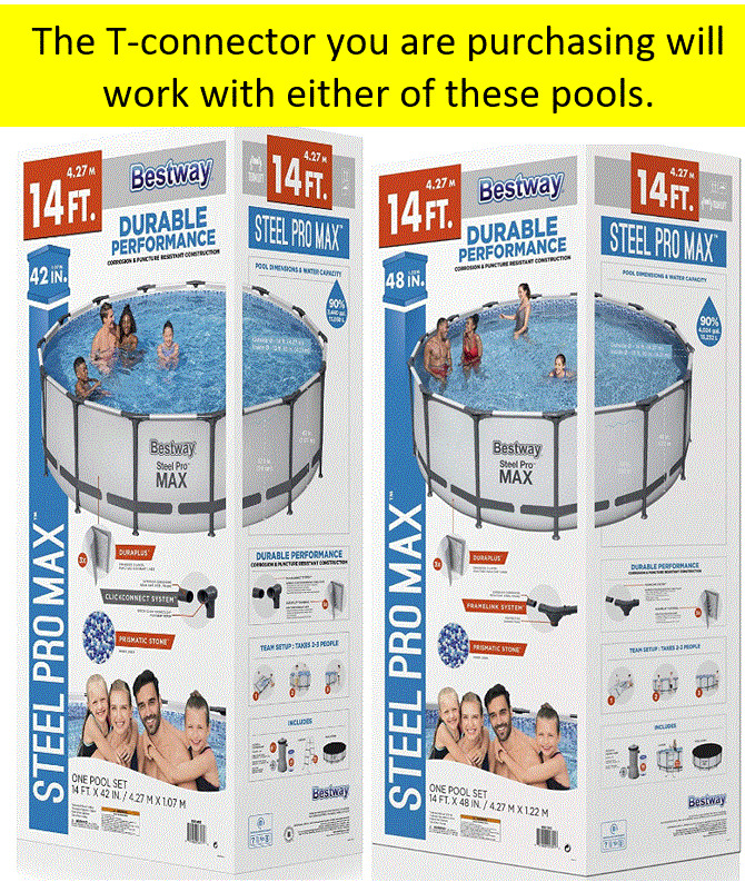 Bestway / Coleman Plastic T-Connector for 14' or 15' OD pool 42" or 48" deep