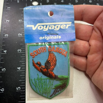 c1970s-80s VOYAGER ORANGE LETTER VER. RING NECK PHEASANT South Dakota Patch O94K
