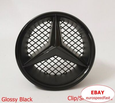 Fit Mercedes-Benz Grundträger Grundplatte Stern Grill Kühlergrill Emblem Schwarz