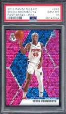 2019 PANINI MOSAIC  #243 SEKOU DOUMBOUYA  PSA 10 GEM MINT FAST BREAK PINK  POP 1