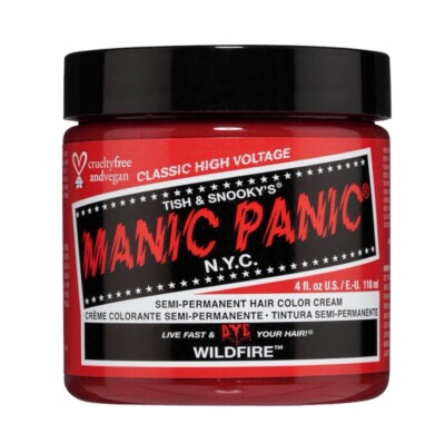 MANIC PANIC SEMI-PERMANENT COLOUR CREAM IN WILDFIRE 118ML - BRAND NEW