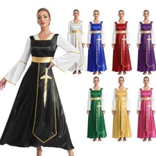 Womens Liturgical Praise Dance Sleeveless Tunic Dress Worship Dance Overlays