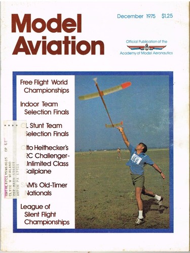 MODEL AVIATION Magazine December 1975 Gremlin: R/C Bipe by Jerry Clifton
