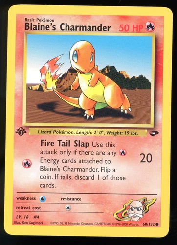 Blaine's Charmander Gym Challenge 60/132 1st Edition Common Pokemon Card WOTC C1