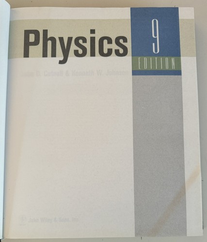 Physics by Cutnell & Johnson 9th Edition Hardcover Book - Picture 3 of 13