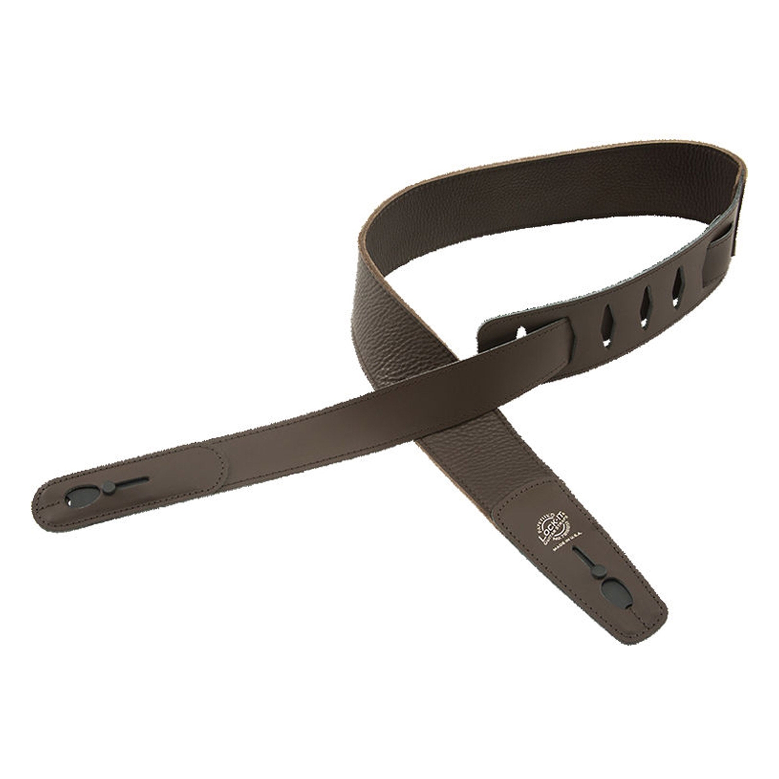Гитарный ремешок LOCK-IT из коричневой мягкой кожи с запатентованной технологией фиксации