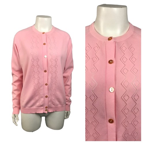 1960s Cardigan Sweater / Pastel Pink 