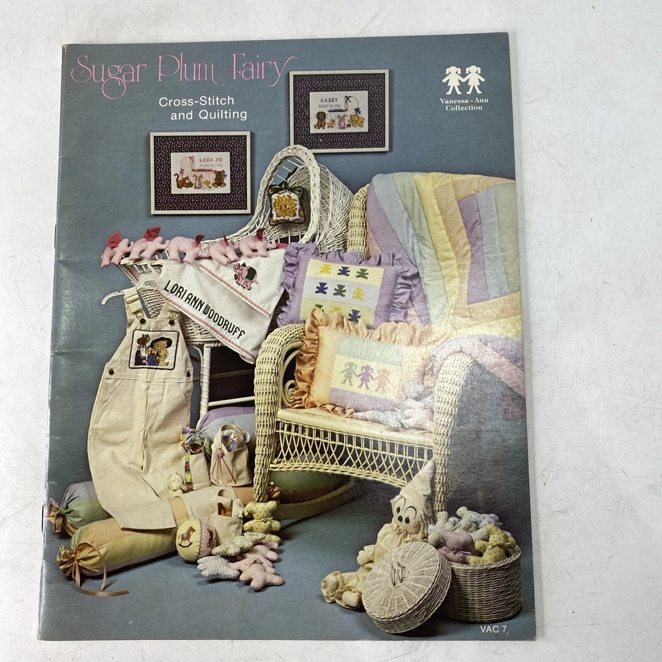 4 Vintage Counted Cross Stitch Books Baby Children Vanessa Ann Green Apple - Image 2 of 4