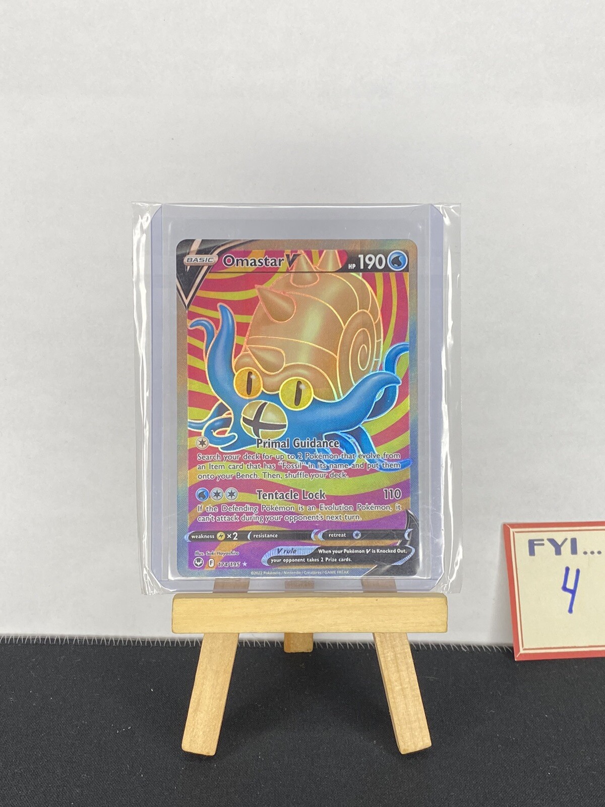 Pokémon TCG Omastar V (Full Art) Silver Tempest 174/195 Holo Ultra Rare NM
