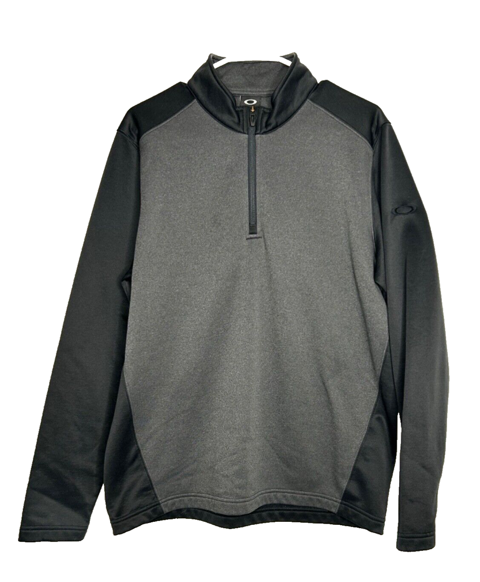 その他 M Oakley Men Size M Regular Fit Black Gray 1/4 Zip Polyester